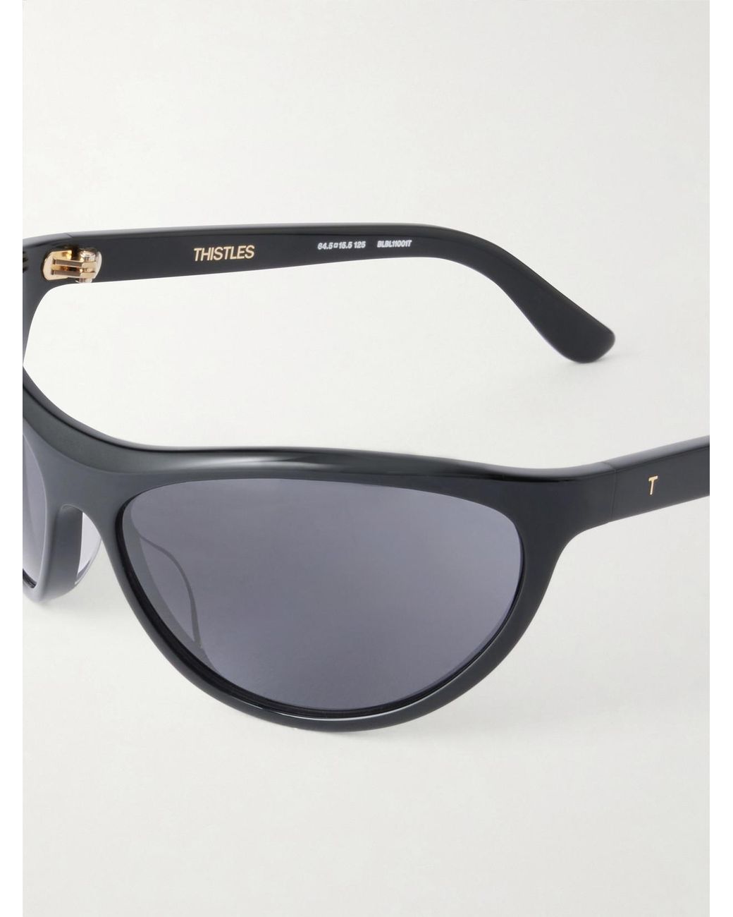 THISTLES Black The Lex D-Frame Acetate Sunglasses