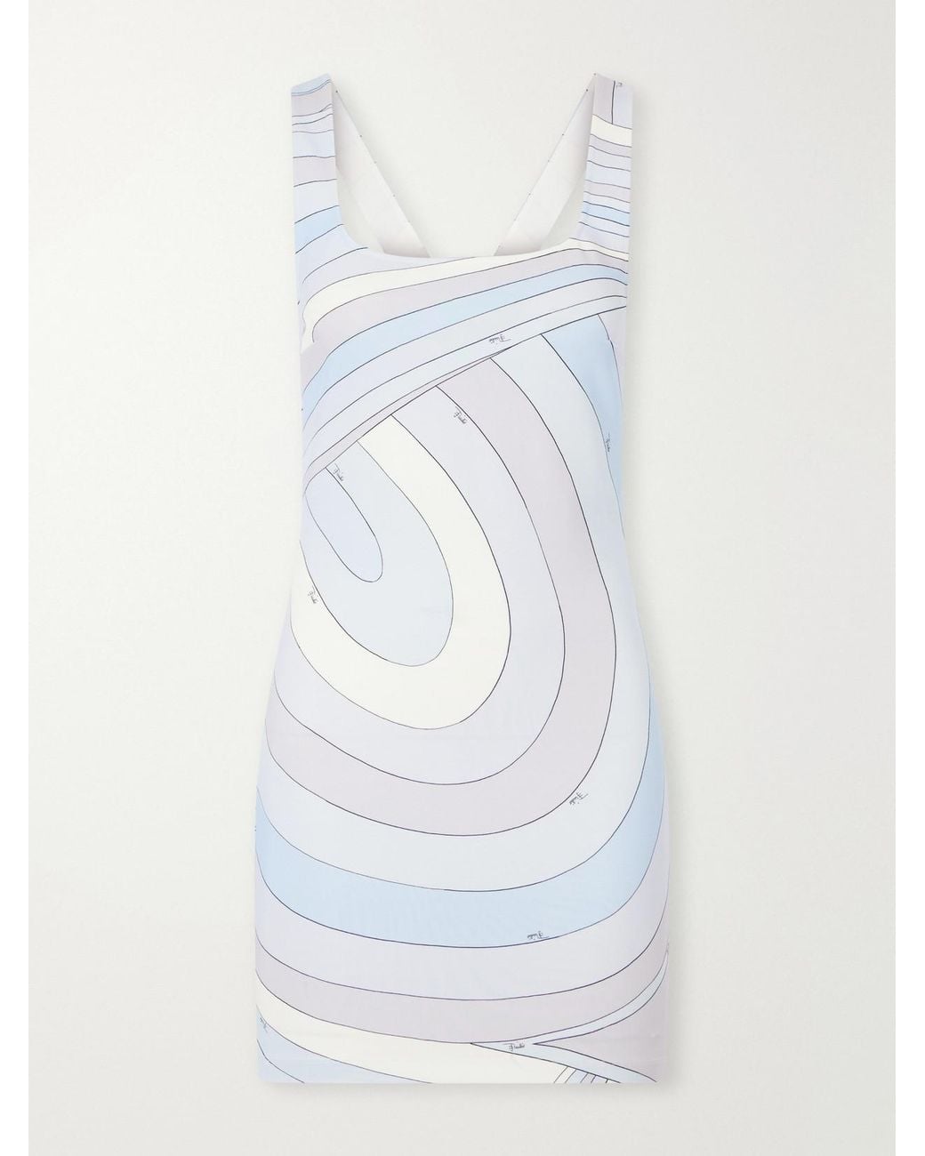 Emilio Pucci White Printed Stretch-Jersey Mini Dress