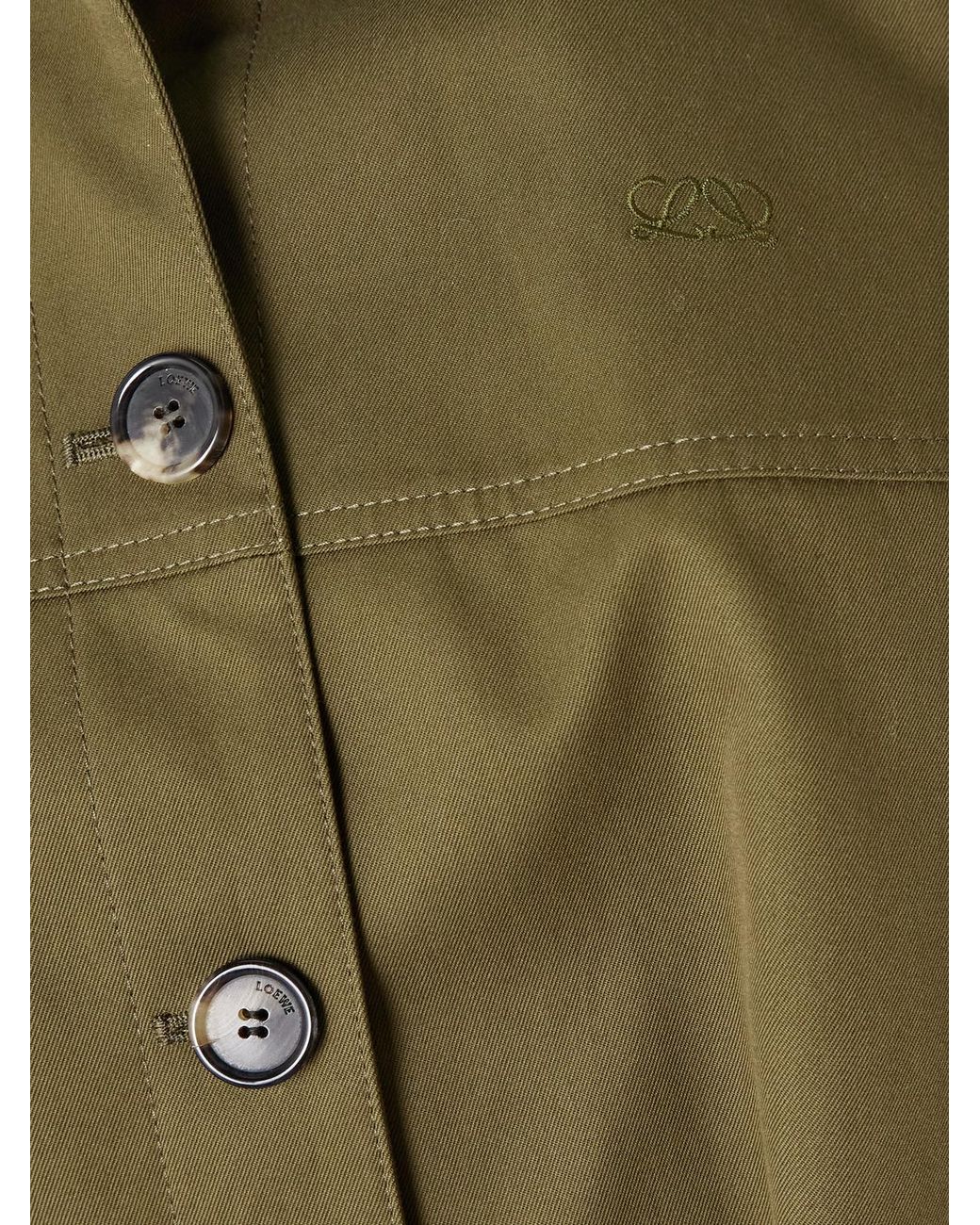 Loewe Green Embroidered Cotton And Silk-Blend Jacket