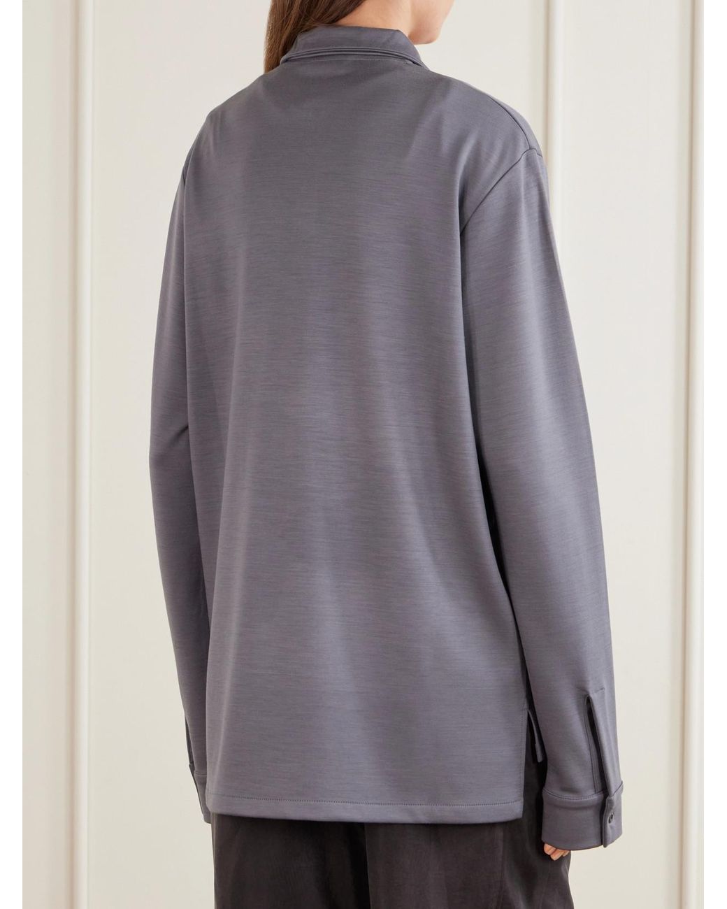 Rier Purple Polar Jogging Virgin Wool Half-Zip Sweatshirt