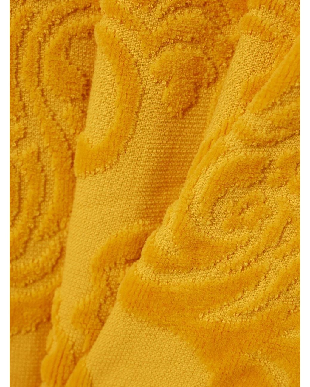 Dolce & Gabbana Yellow Cotton-Terry Jacquard Robe