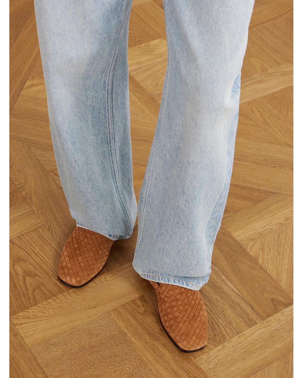 Bottega Veneta Brown Palazzo Intrecciato Suede Loafers