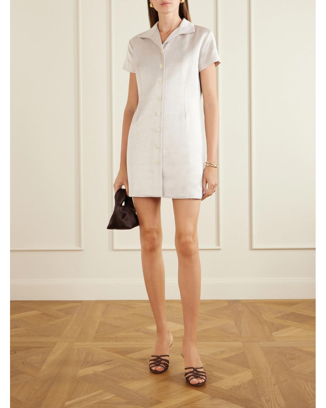 BERNADETTE White York Dupioni Dress