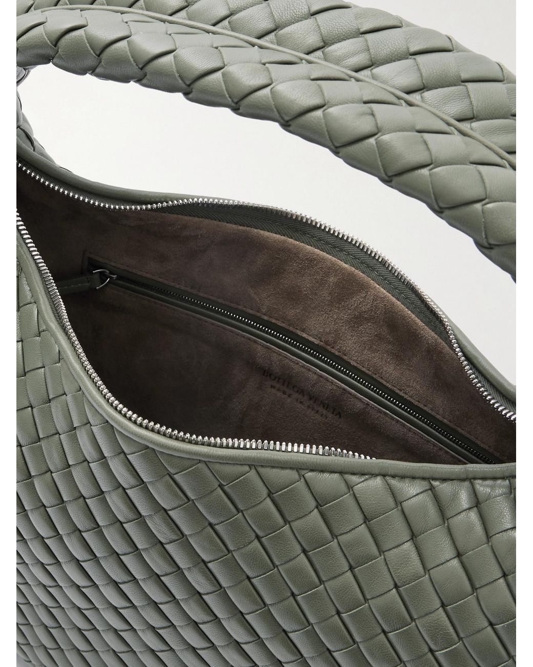 Bottega Veneta Green Veneta Large Intrecciato Leather Shoulder Bag