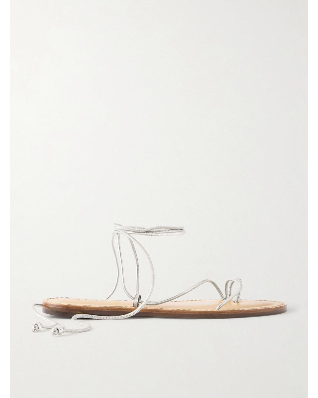 Amanu White The Karima Leather Sandals