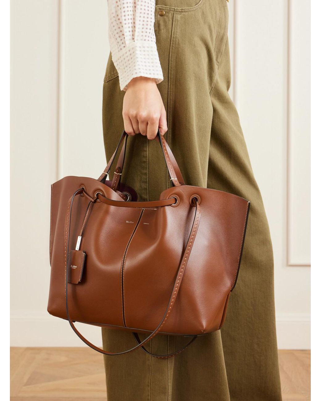 Max Mara Brown Leather Shoulder Bag