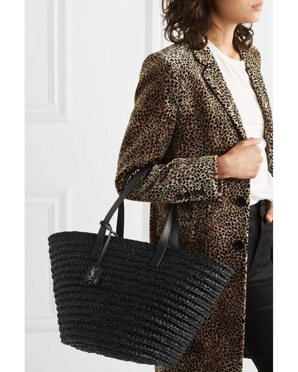 Saint Laurent Medium Panier Raffia Tote Bag