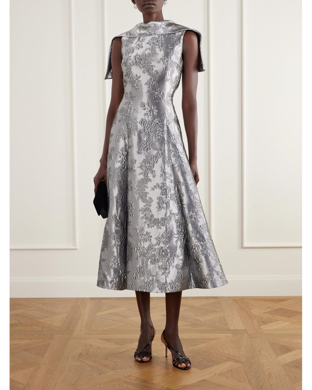 Emilia Wickstead Harlow Embroidered Metallic Cloqué Gown