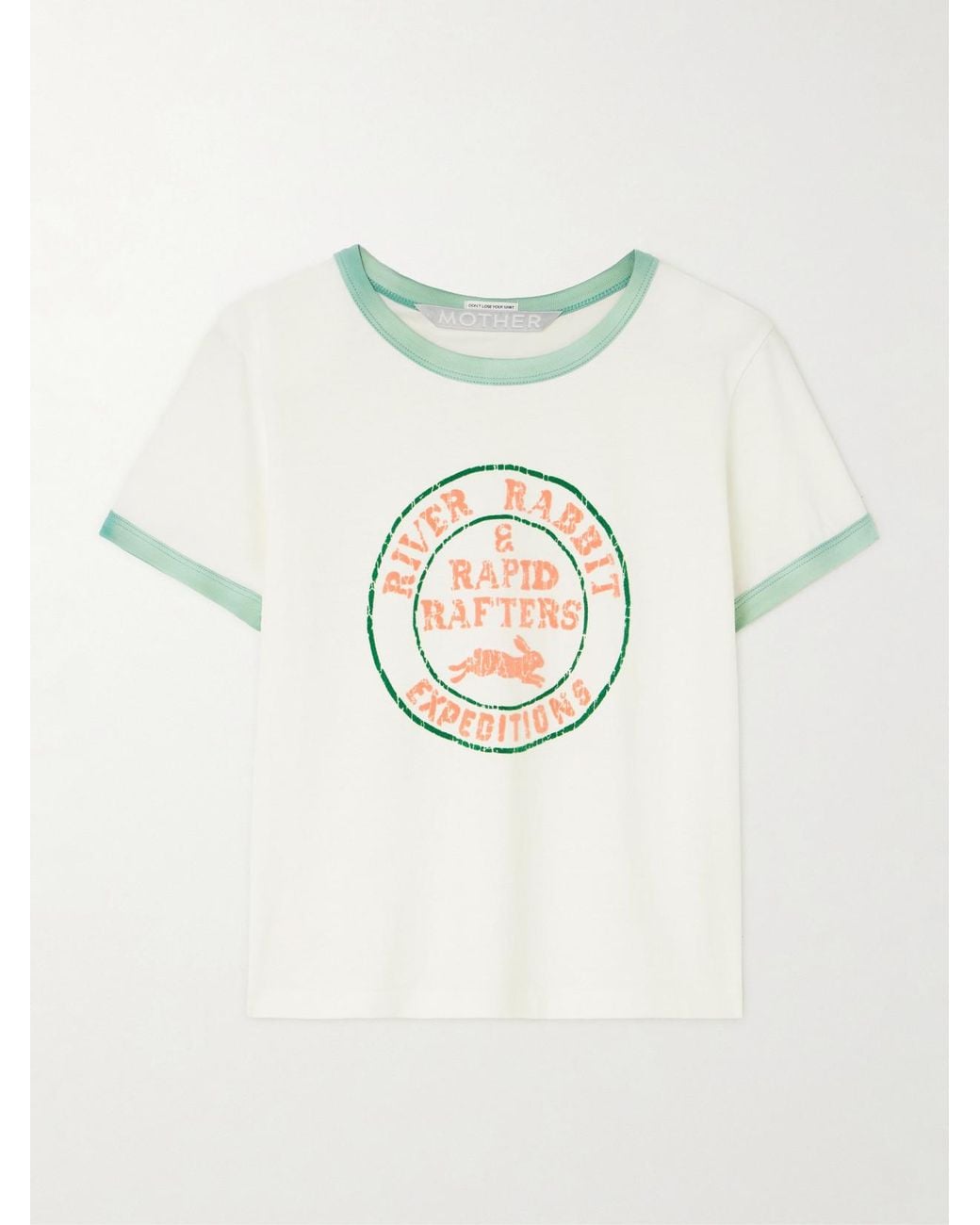 Mother White Itty Bitty Cropped Flocked Cotton-Jersey T-Shirt