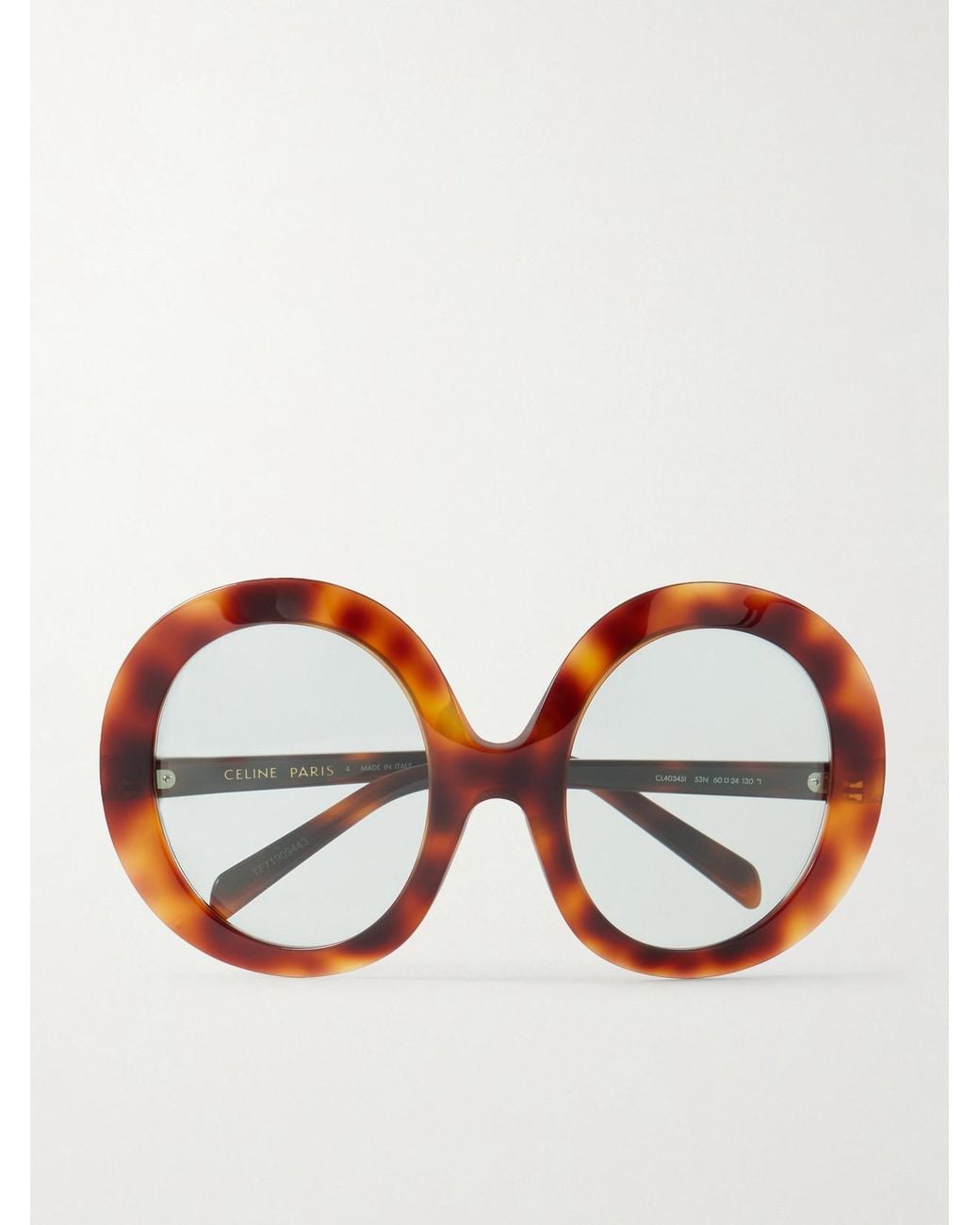 Céline Red Round-Frame Tortoiseshell Acetate Sunglasses