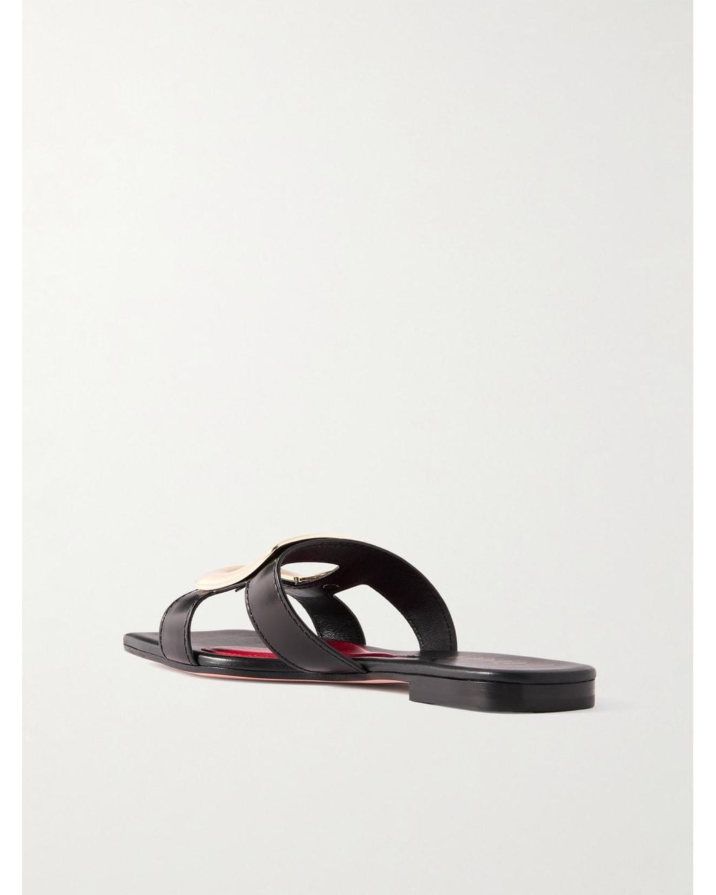 Rodger Cut Out Roger Vivier Nagoya Embellished Cutout Leather Slides in White | Lyst