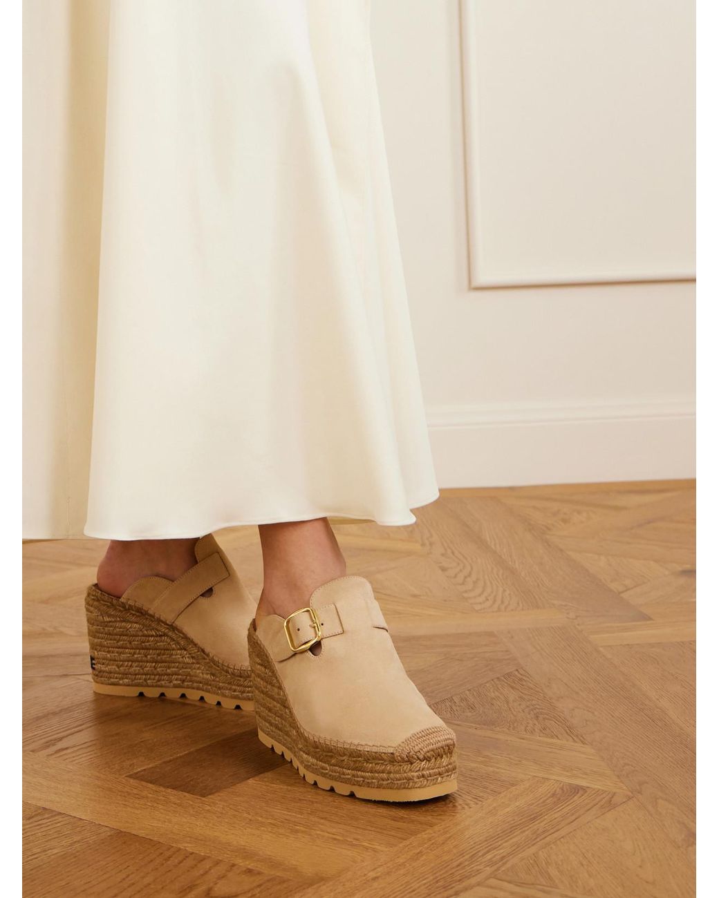 Stella McCartney Natural Gaia Espadrille Wedge Clogs