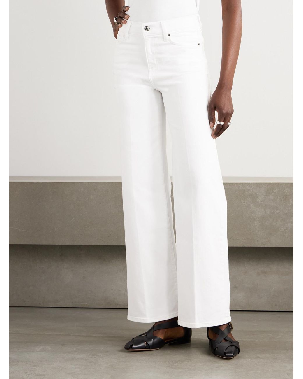 FRAME White Le Slim Palazzo High-Rise Wide-Leg Jeans