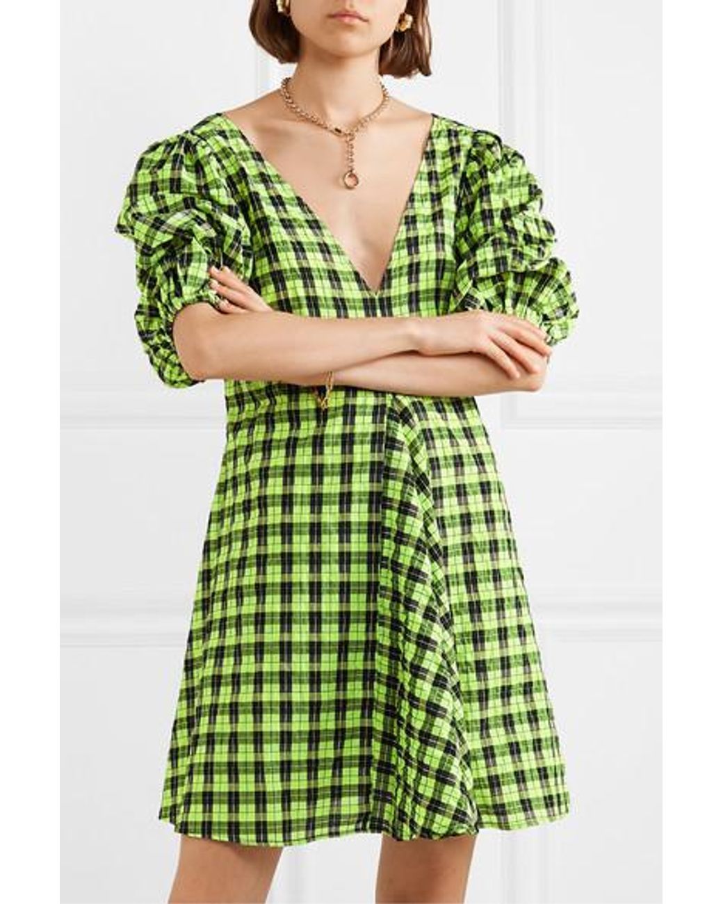 green velvet elf dress Ganni Green Floral Printed Maxi Dress main image 0