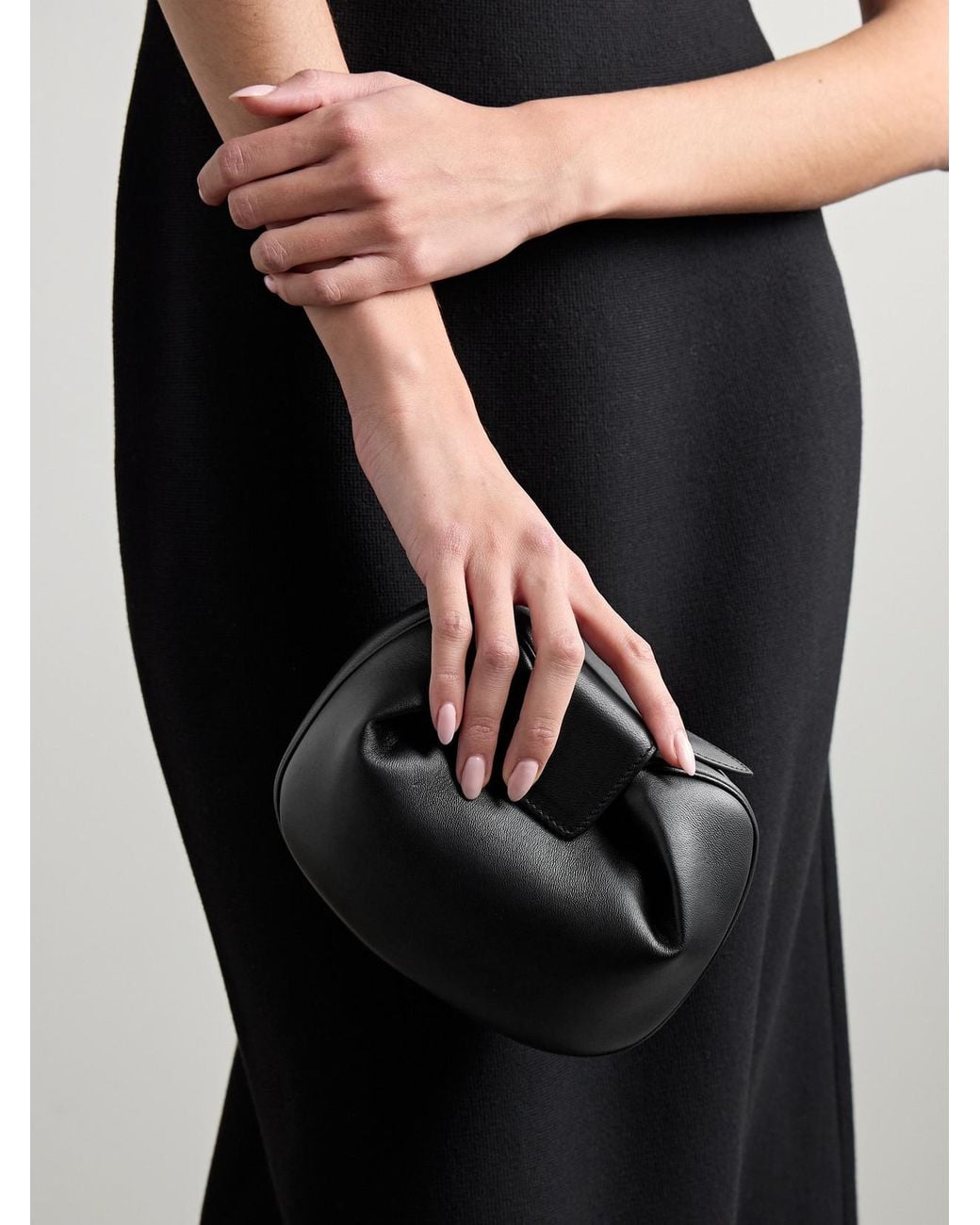 Gabriela Hearst Black Soft Demi Leather Clutch