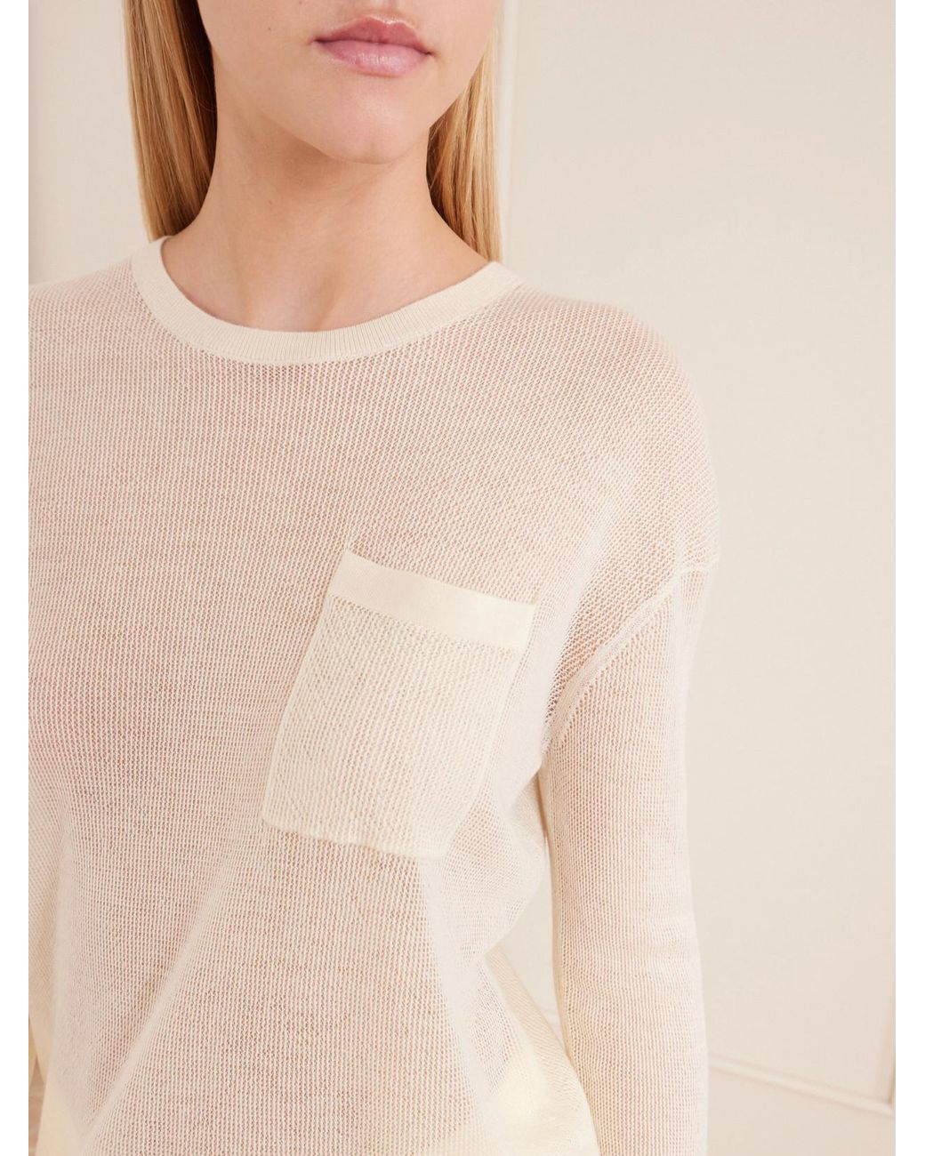Twp Natural Wsh Crocheted Cashmere Sweater