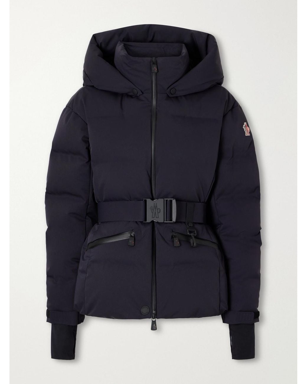 Moncler Blue Tolima Hooded Belted Stretch-Shell Down Ski Jacket