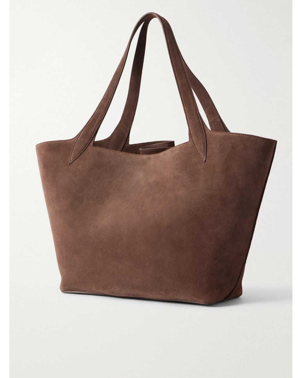 Liffner Brown Belted Suede Tote