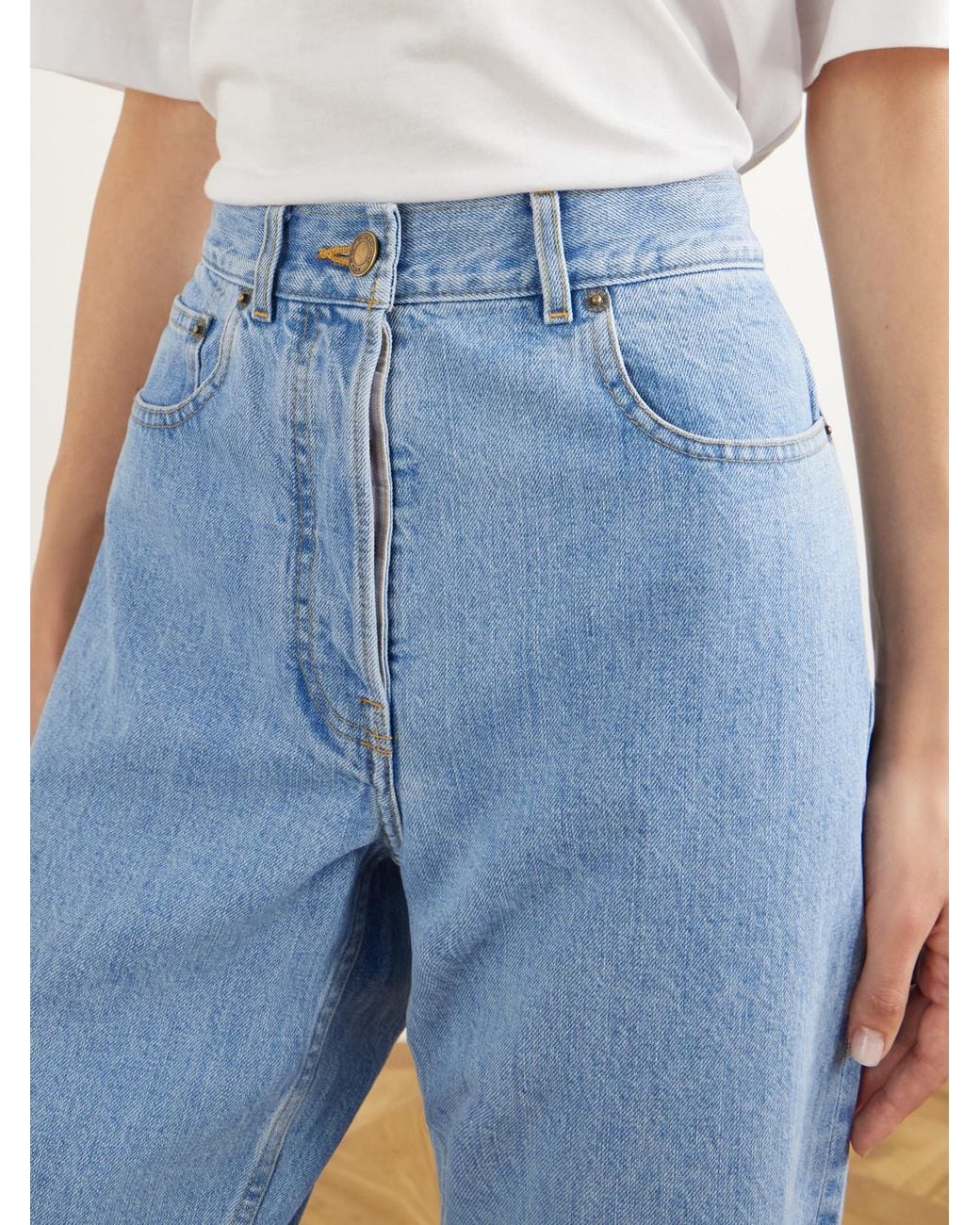 Thom Browne Blue Mid-Rise Straight-Leg Jeans