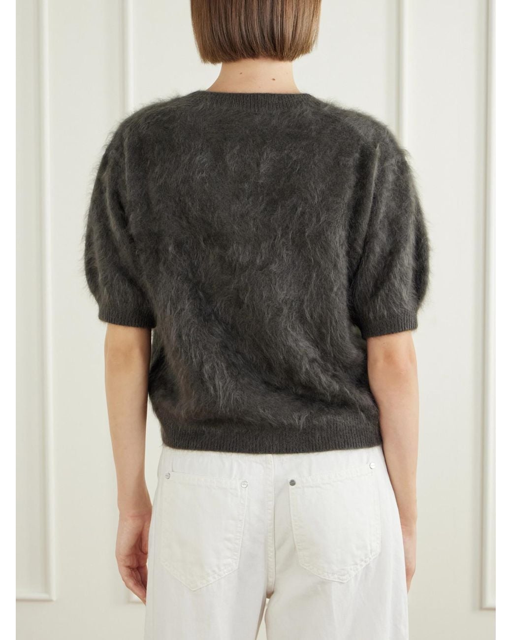 Lisa Yang Black Lucianne Brushed Cashmere Cardigan
