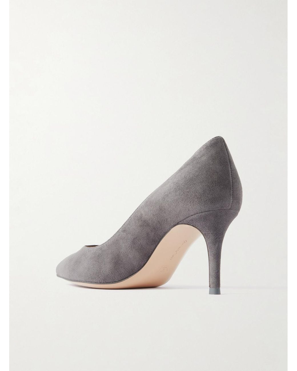 Gianvito Rossi White Gianvito 70 Suede Pumps