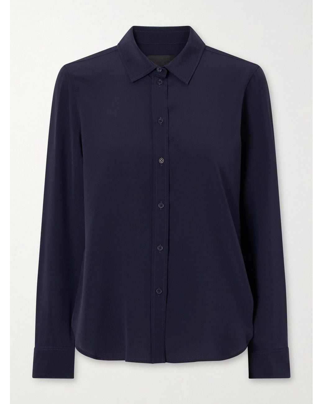 Nili Lotan Blue Gaia Silk-Crepe De Chine Shirt