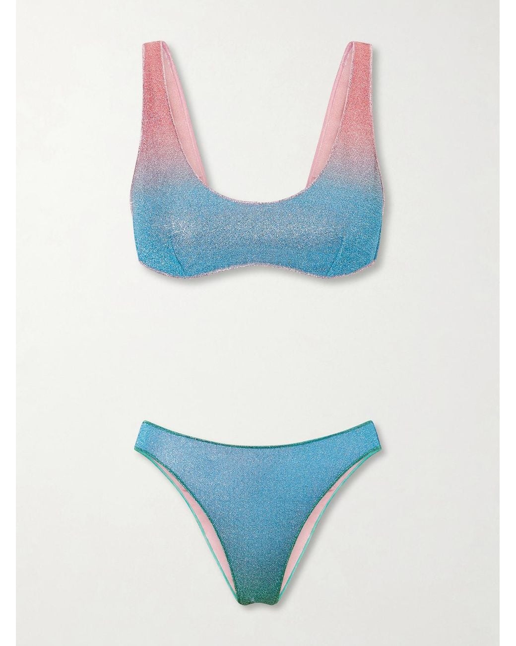 Oseree Blue Lumière Metallic Lurex Bikini
