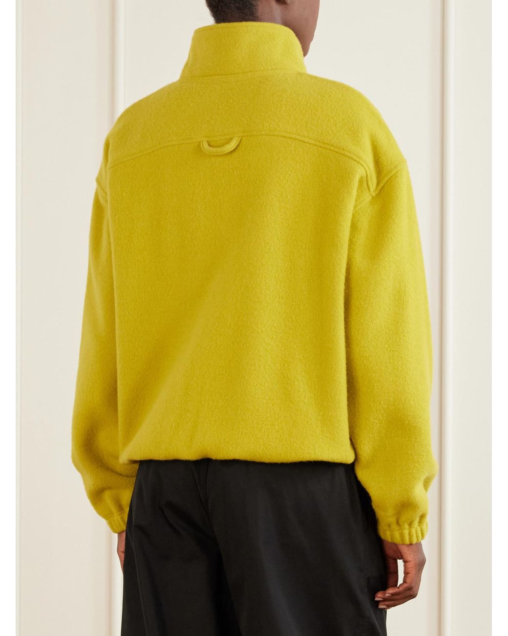 Rier Yellow Polar Wool-Fleece Half-Zip Sweatshirt