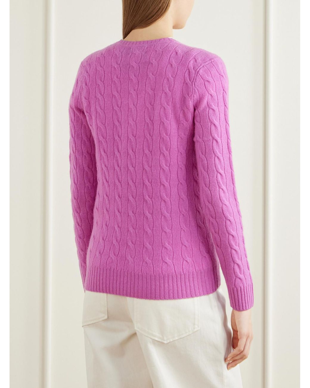 Polo Ralph Lauren Pink Cable-Knit Cotton Sweater