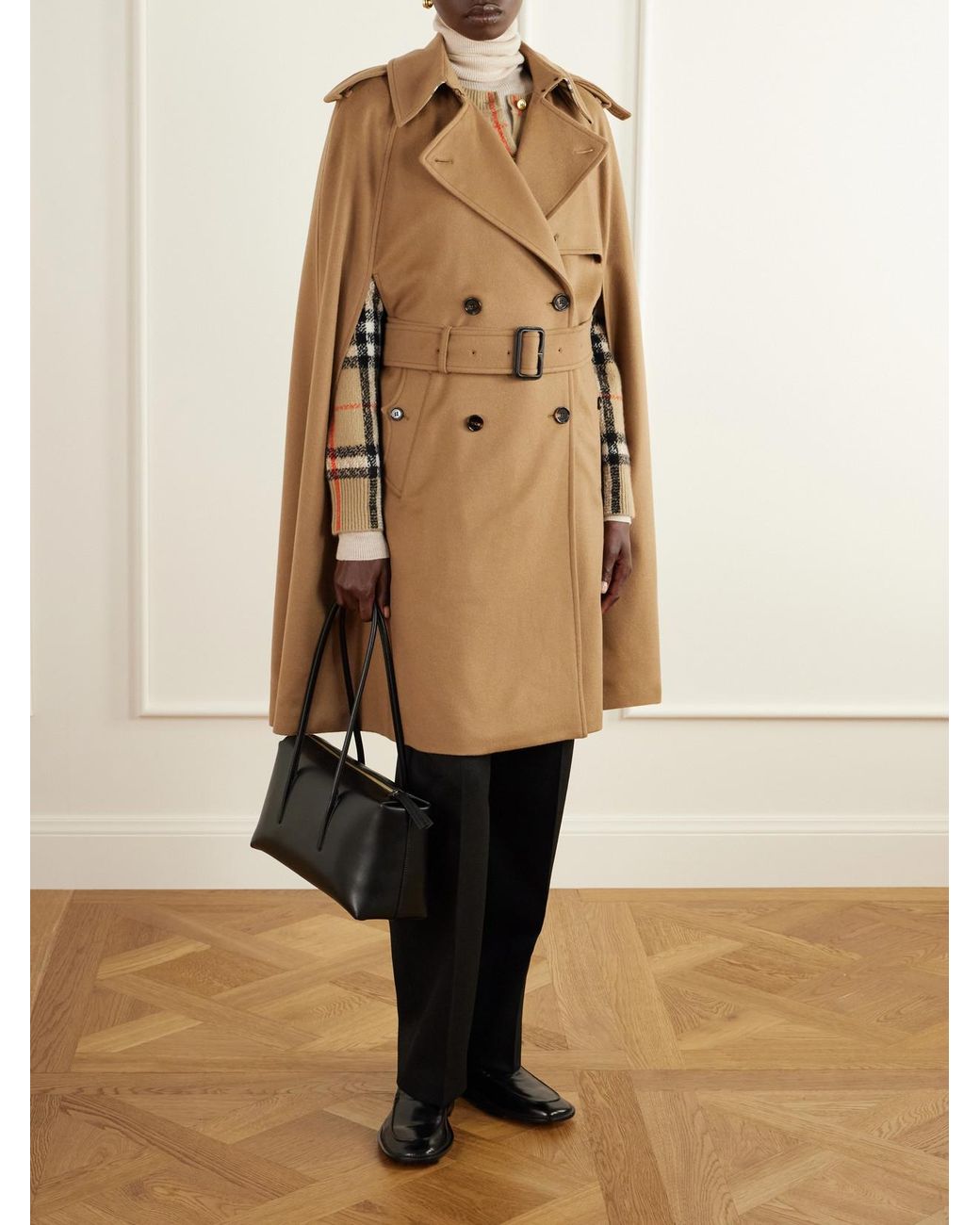 Burberry Natural Belmont Belted Cashmere Cape