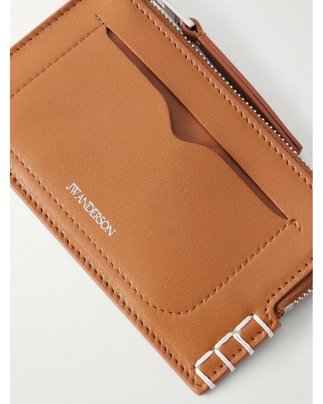 J.W. Anderson Brown Loafer Textured-Leather Wallet