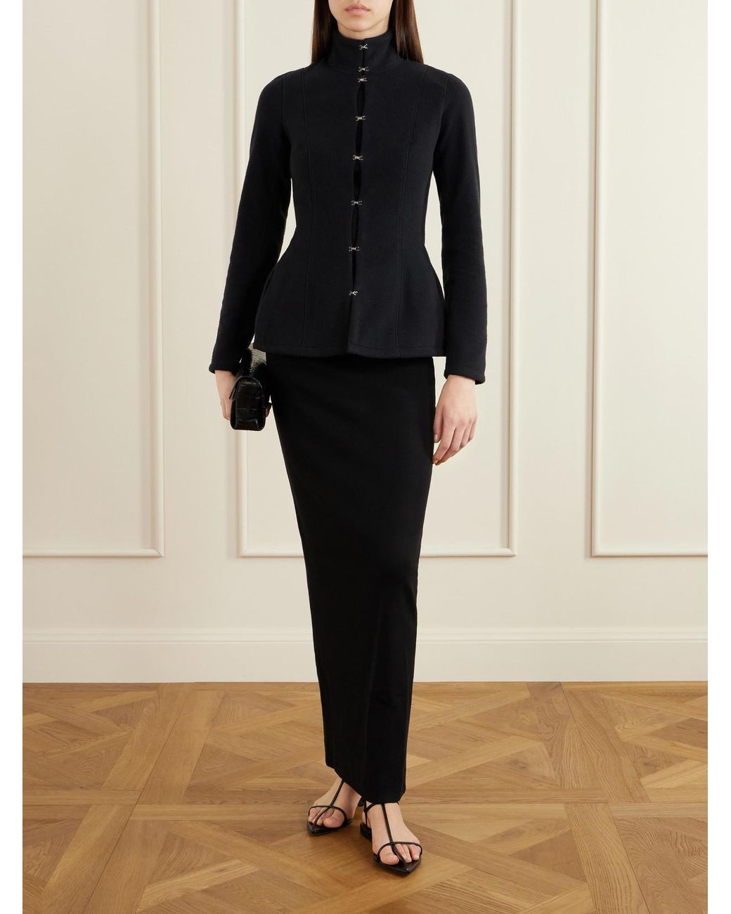 Colleen Allen Black Paneled Fleece Jacket