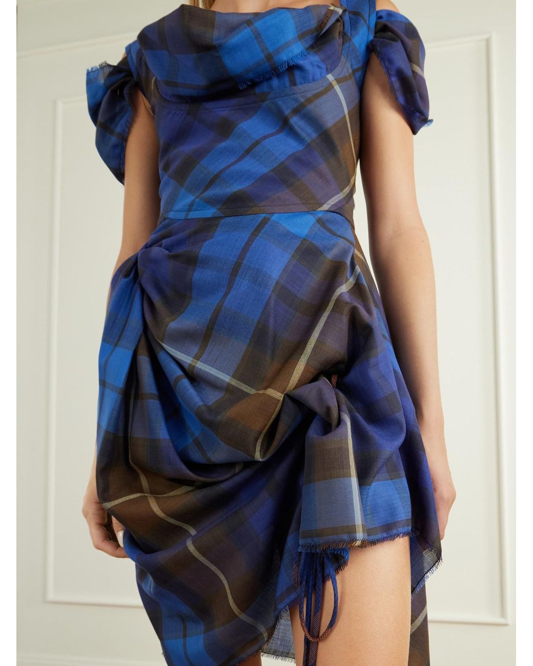 Vivienne Westwood Blue Buchanan Tartan Wool Mini Dress