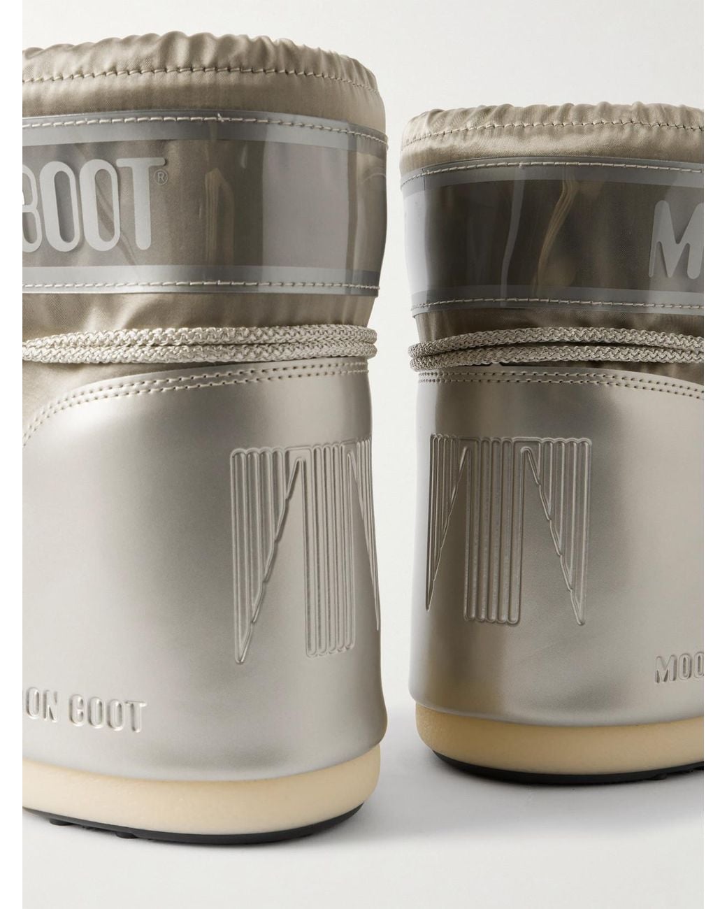 Moon Boot Natural Icon Glow Glance Metallic Satin And Pvc Snow Boots