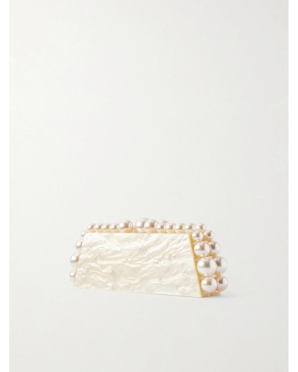Cult Gaia Natural Eos Lungo Pearl-Effect Resin Clutch