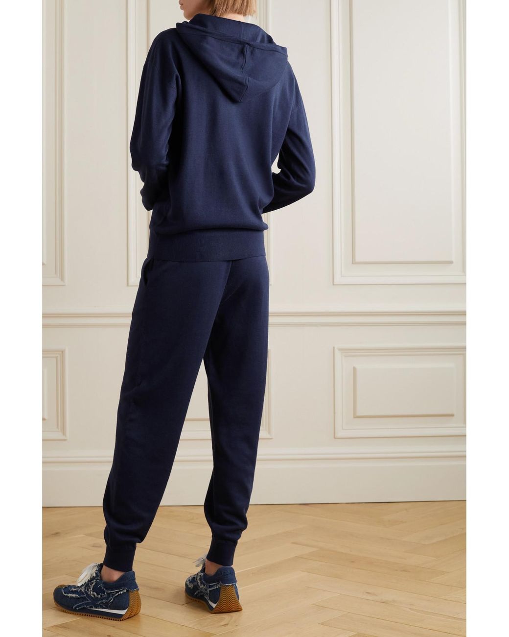 Olivia Von Halle Blue Gia Paris Silk And Cashmere-Blend Hoodie And Track Pants Set