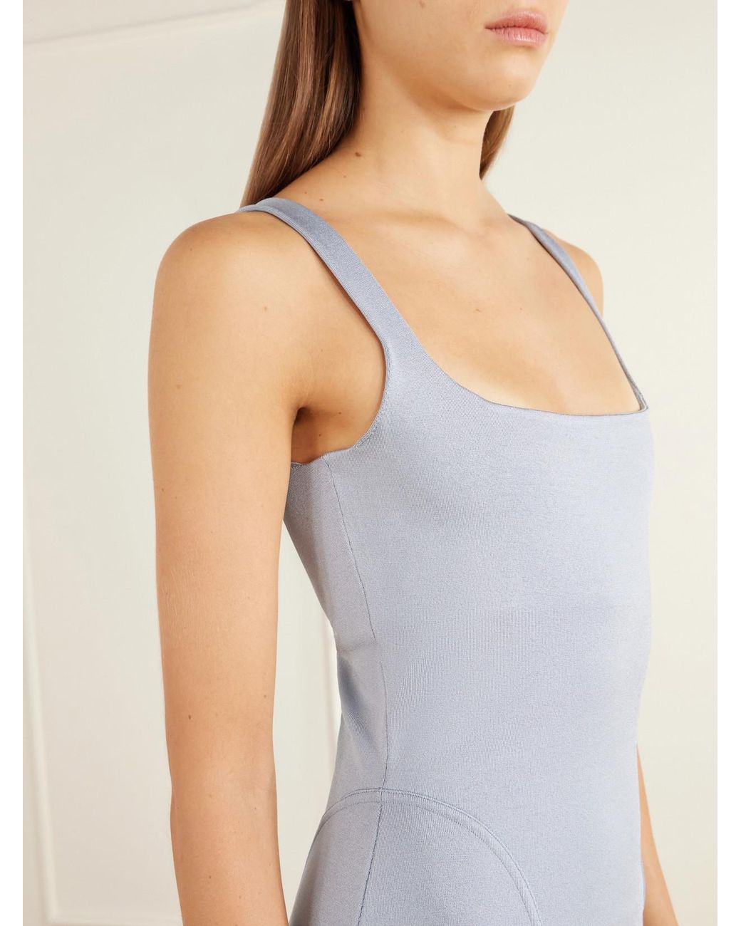 Alaïa Blue Stretch-Jersey Mini Dress