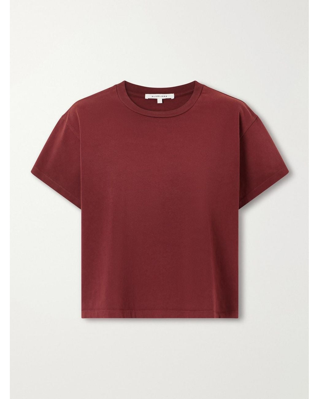 SLVRLAKE Denim Red Square Cotton-Jersey T-Shirt