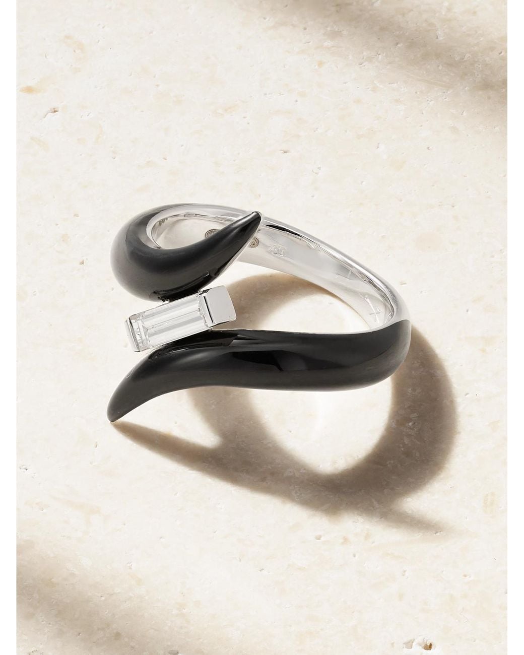 Nikos Koulis Natural Oui 18-Karat, Diamond And Enamel Ring