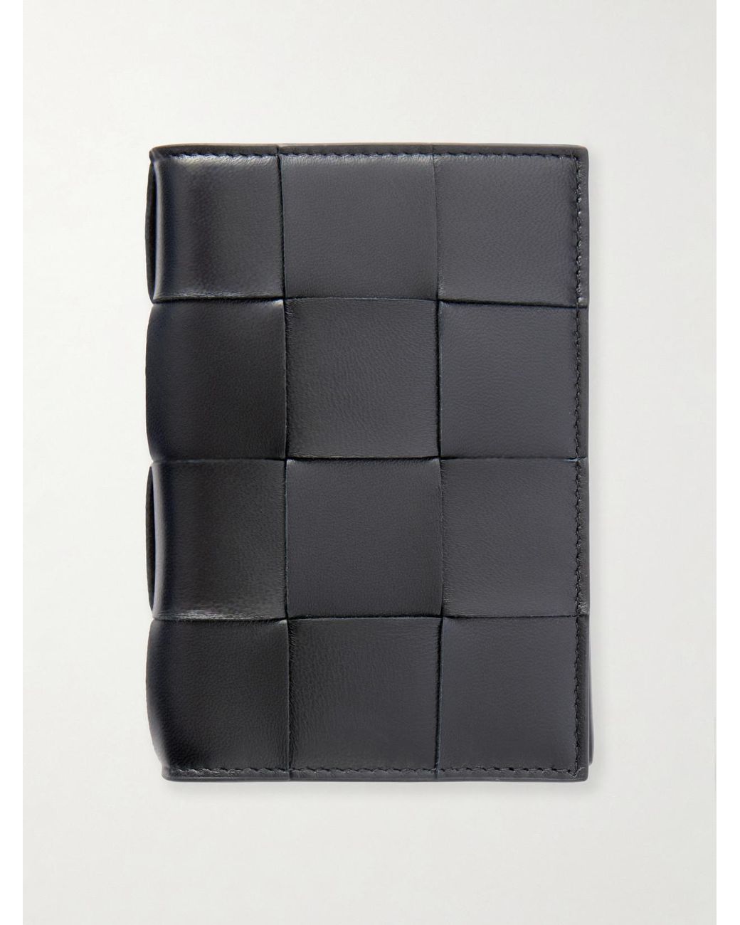 Bottega Veneta Gray Cassette Intrecciato Leather Passport Case