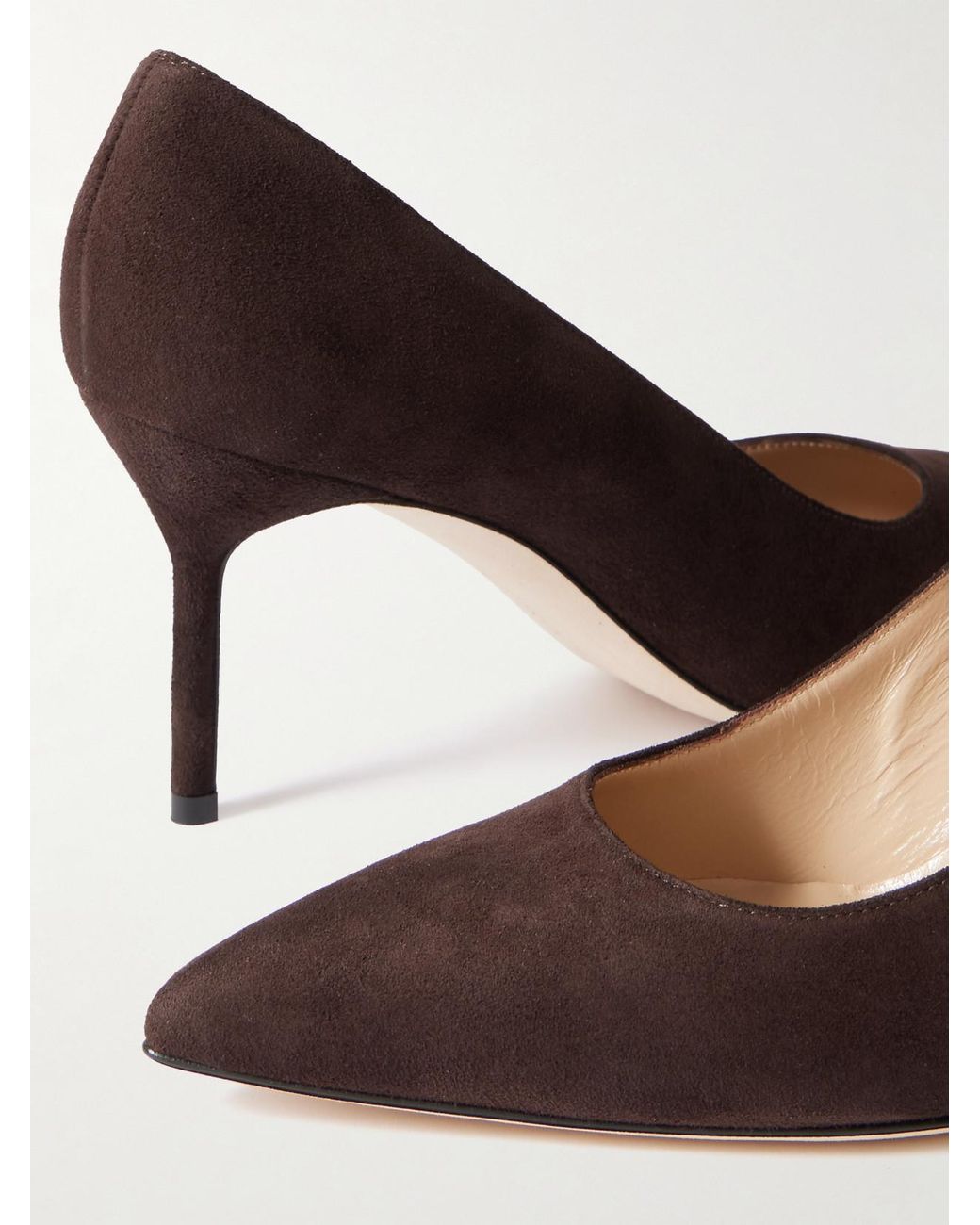 Manolo Blahnik Brown Bb 70 Suede Pumps