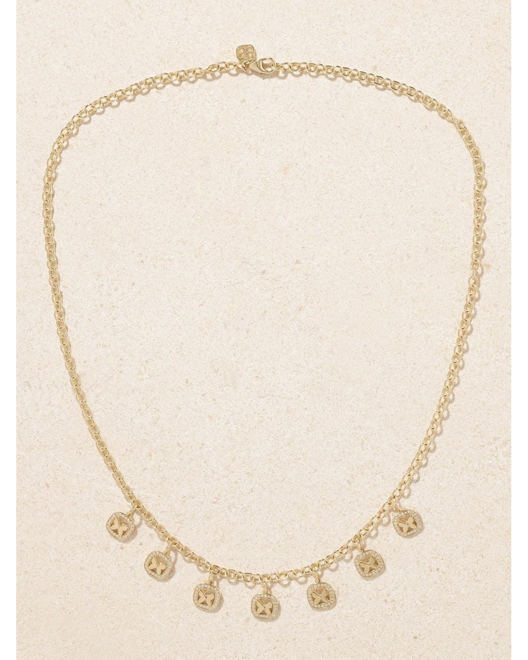 Sydney Evan Natural Open Icon Butterfly 14-Karat Diamond Necklace