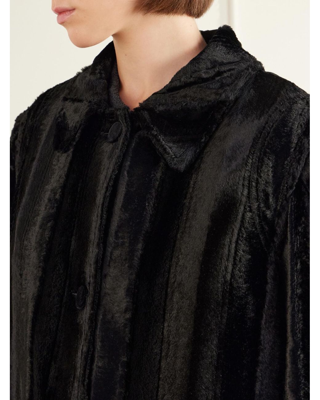 Blazé Milano Black Woolly Velvet Coat