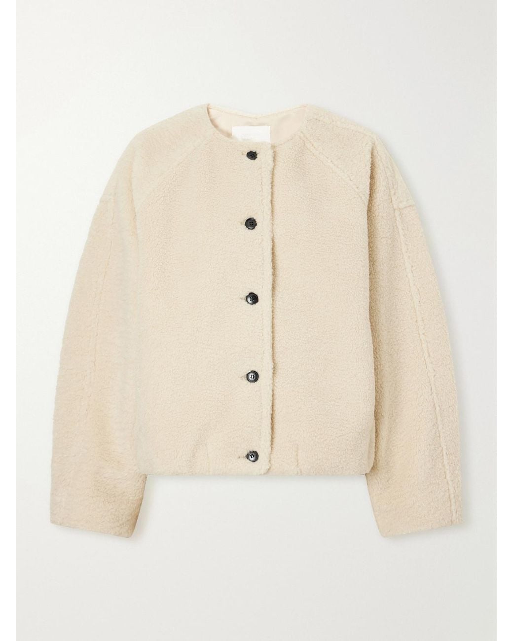 Citizens of Humanity Natural Cropped Plush Bomber Jacket