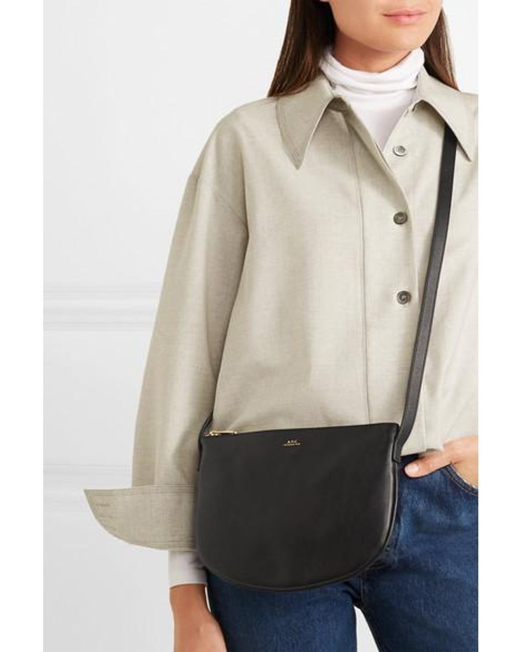 A.P.C. Maelys Schultertasche Aus Leder in Schwarz Lyst DE