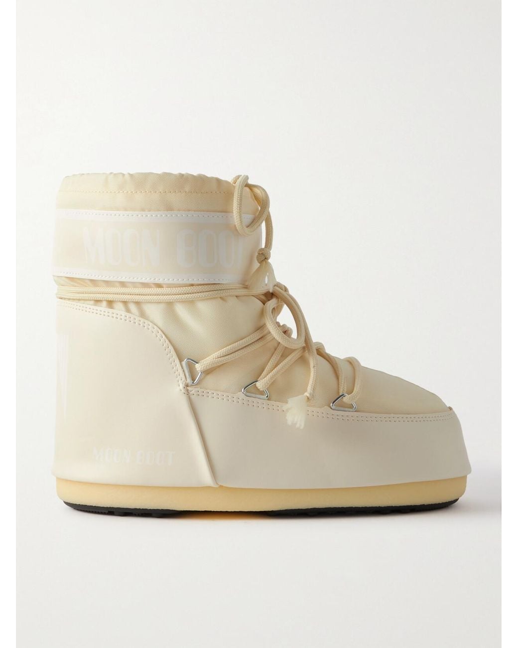 Moon Boot Natural Icon Low Shell And Leather-Like Snow Boots