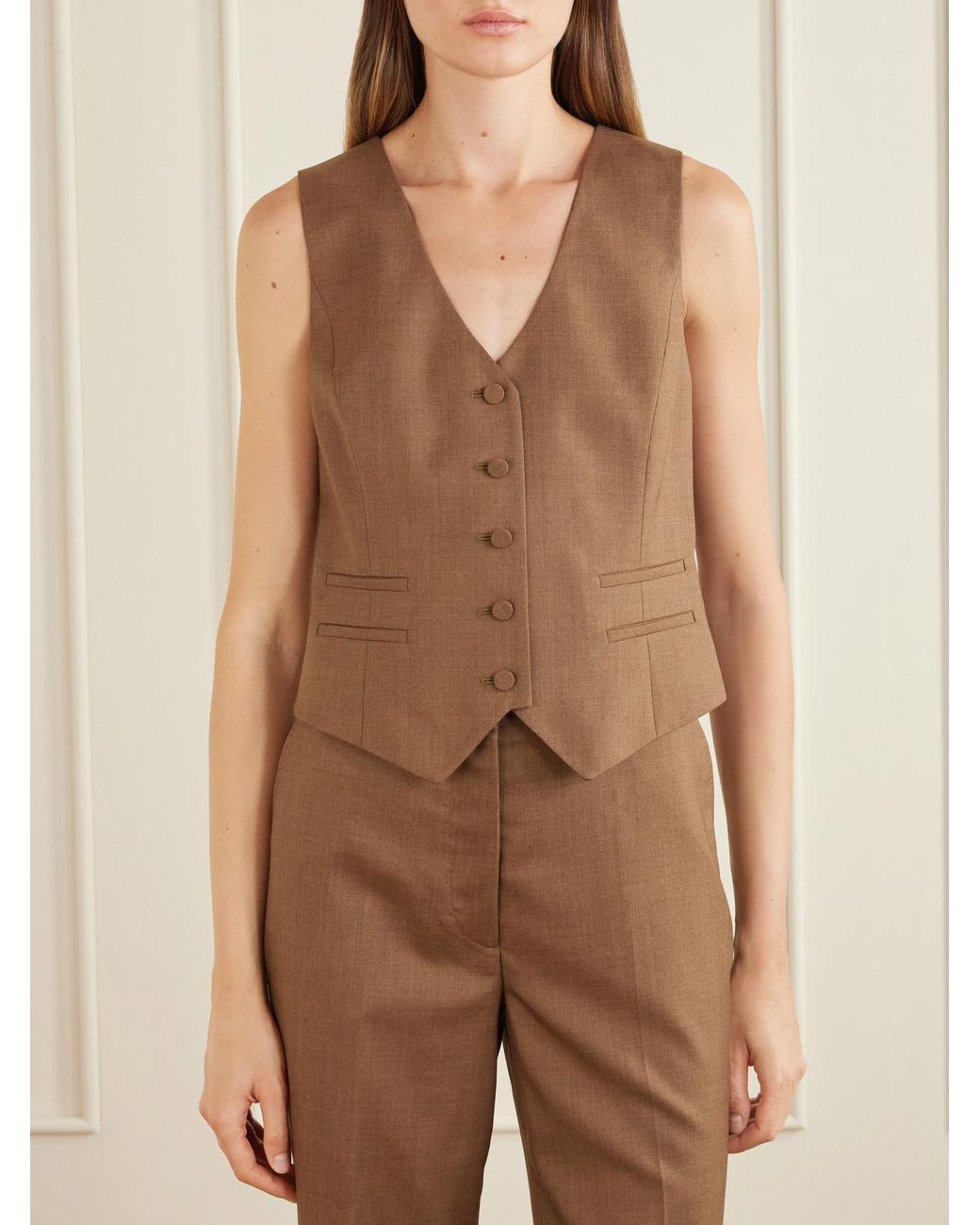 Gabriela Hearst Brown Coleridge Wool Vest