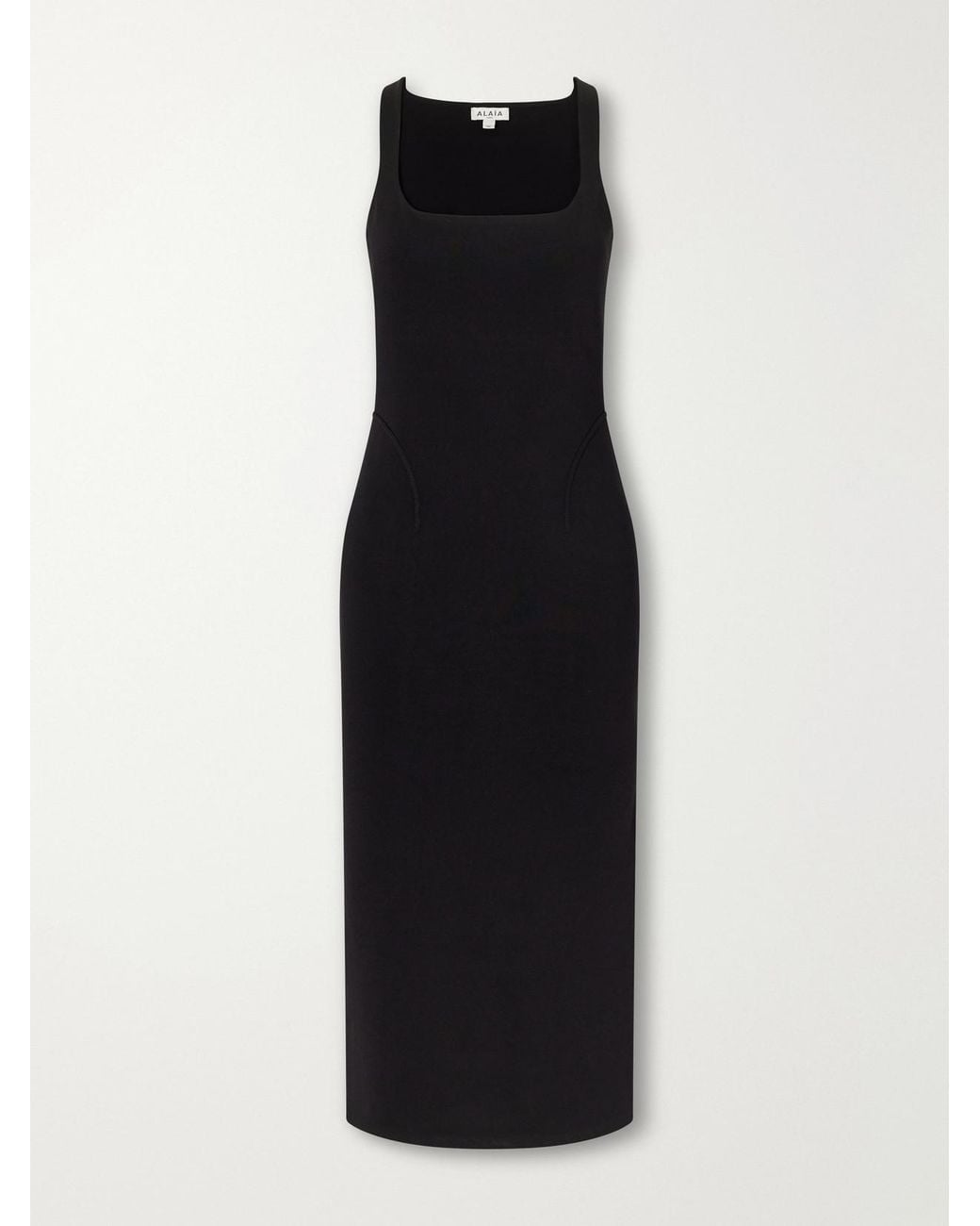 Alaïa Black Stretch-Jersey Midi Dress