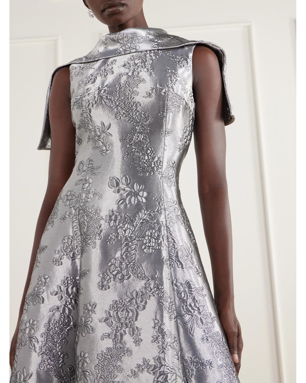 Emilia Wickstead Harlow Embroidered Metallic Cloqué Gown