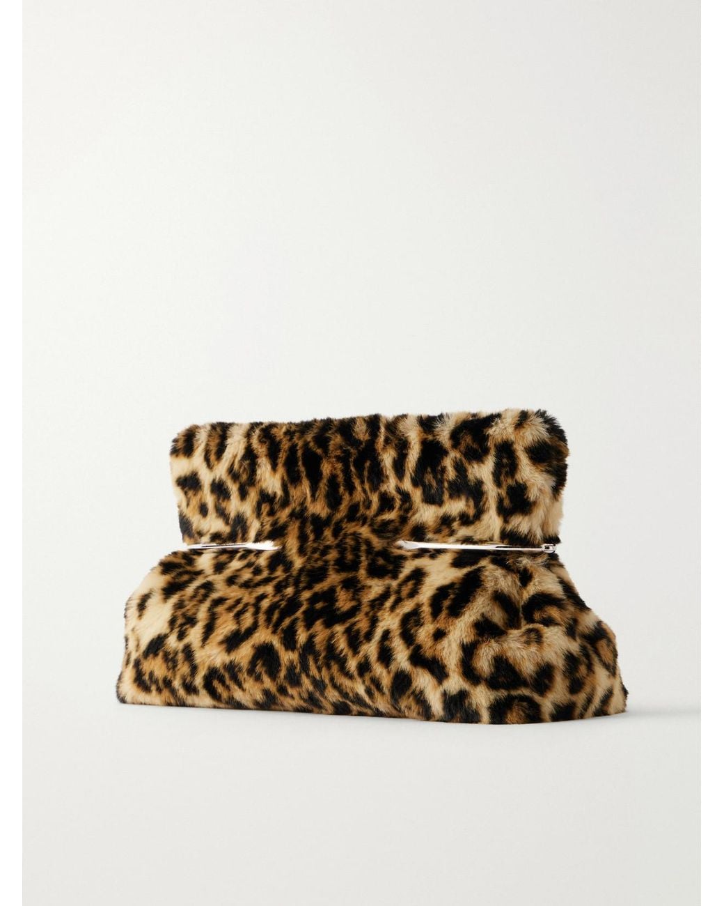 Givenchy Pinch Leopard-Print Shearling Clutch in Metallic | Lyst